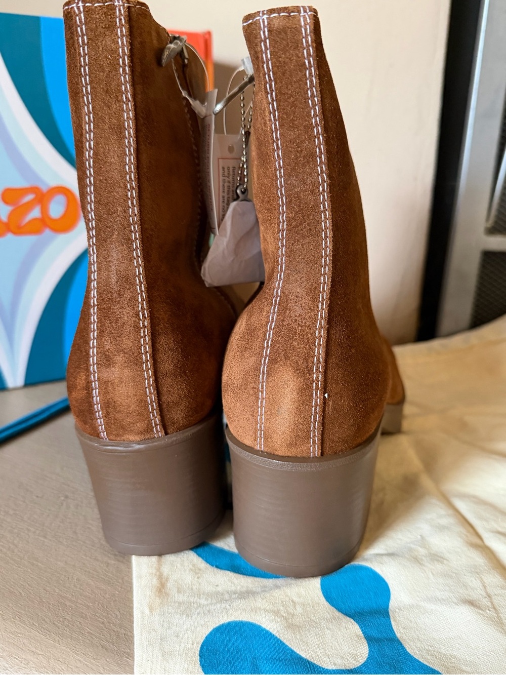 NWT, box and dust bag Lazo Brown Suede Platform Ankle Boots - Women - Picture 7 of 10